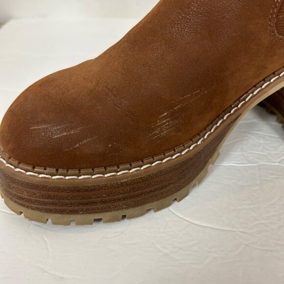 Mia Alejandro Vegan Leather Chunky Platform Boots Brown Size 8 Boho Women's - Picture 5 of 6